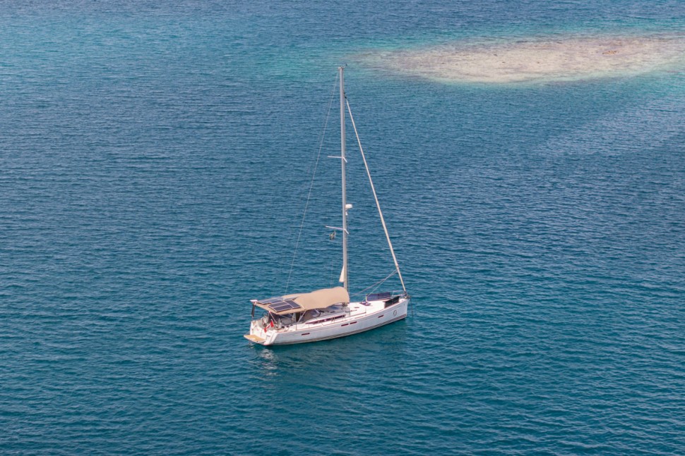 jeanneau sun odyssey 469 05 aerial view anchored2