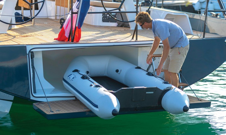 beneteau First 53 yacht test tender garage credit Gilles Martin Raget