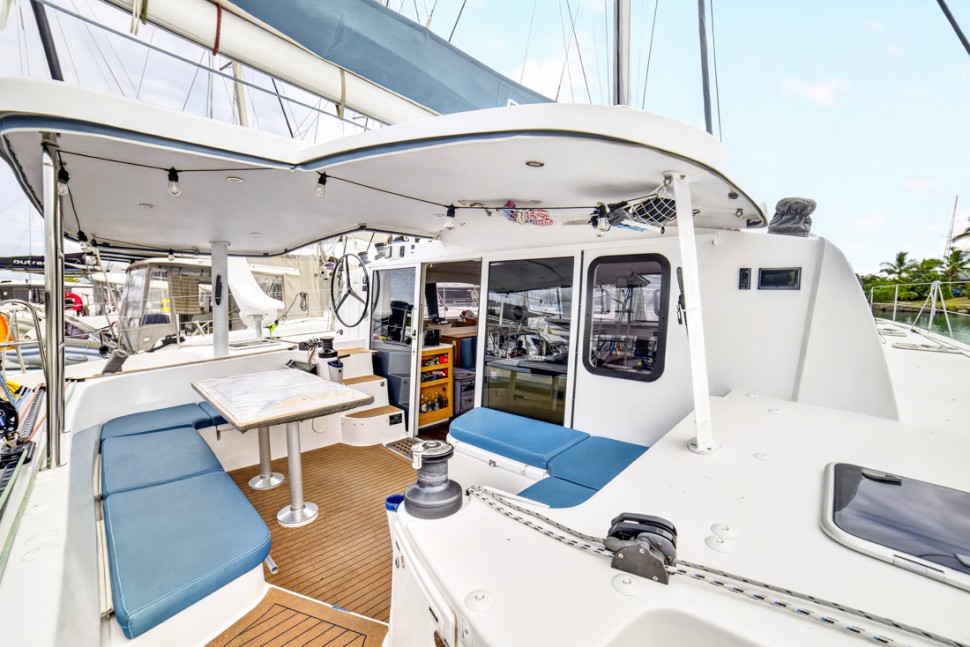 10 outremer 45 catamaran cockpit hardtop saloon doors