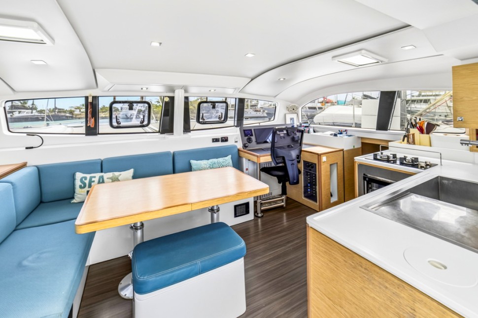 12 outremer 45 catamaran saloon galley nav station