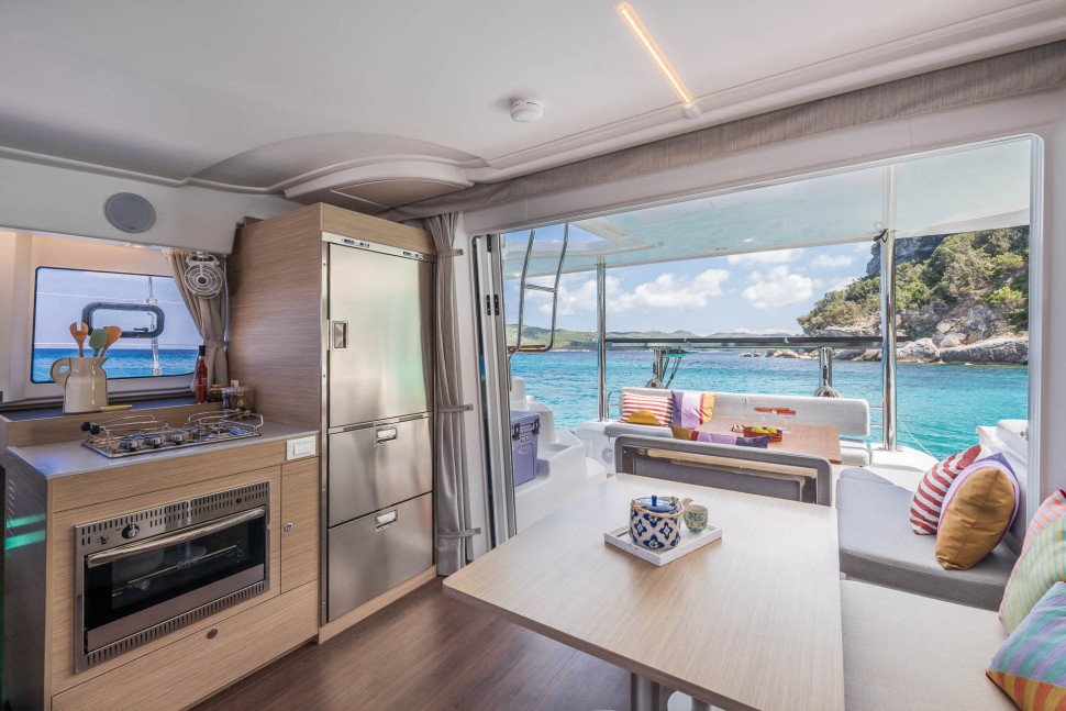 14 lagoon 38 interior galley kitchen