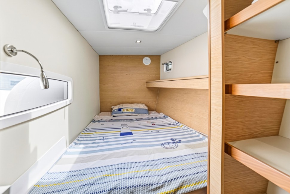 18 outremer 45 catamaran compact cabin berth shelving