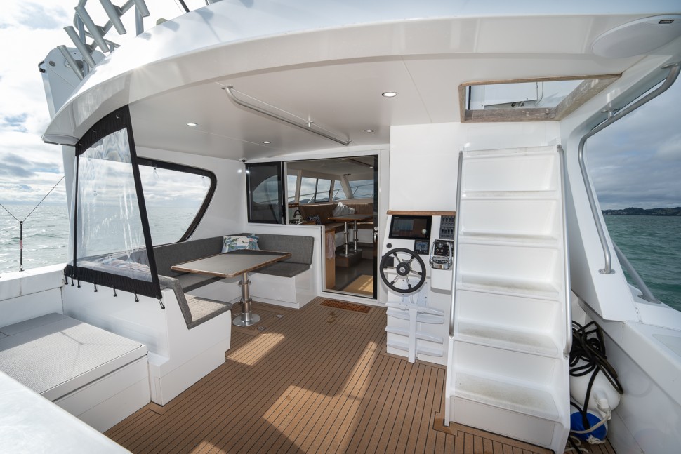 Backwater Marine 15 Gamechanger 07 Aft Deck Table