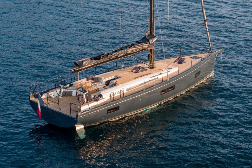 Beneteau First Yacht 53 ariel at anchor