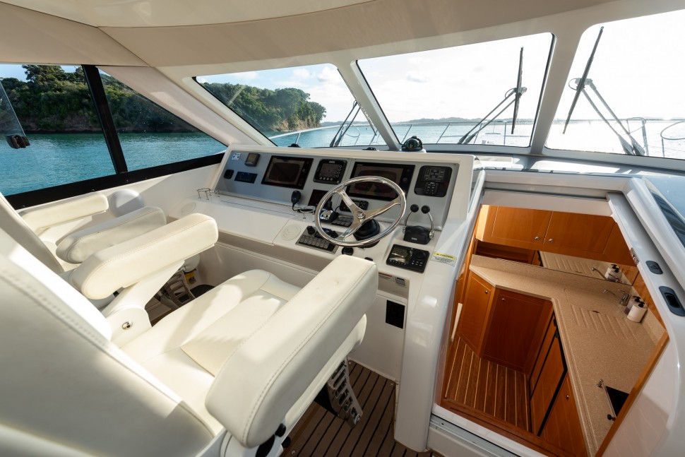 Riviera 43 Offshore 6 Helm Looking Forward
